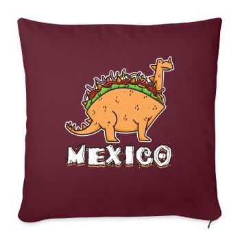 Mignon Kawaii Mexique Dinosaure Animal Taco - Housse de coussin décorative 45 x 45 cm - bordeaux - Devant