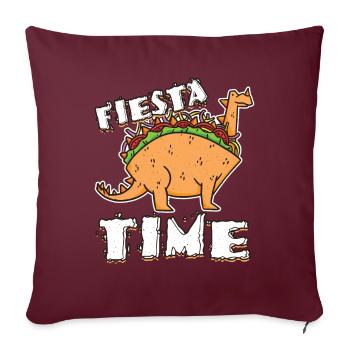 Mignon Kawaii Mexico Party Dinosaur Animal Taco - Housse de coussin décorative 45 x 45 cm - bordeaux - Devant