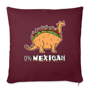 Zéro mexicain mignon Kawaii Dinosaure Animal Taco - Housse de coussin décorative 45 x 45 cm - bordeaux - Devant