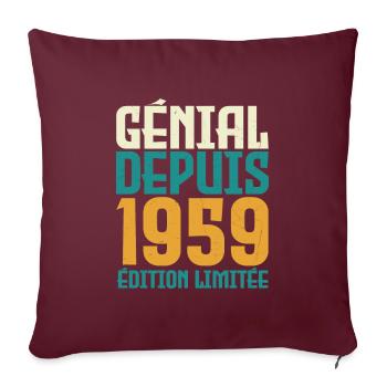 Génial depuis 1959 - Housse de coussin décorative 45 x 45 cm - bordeaux - Devant