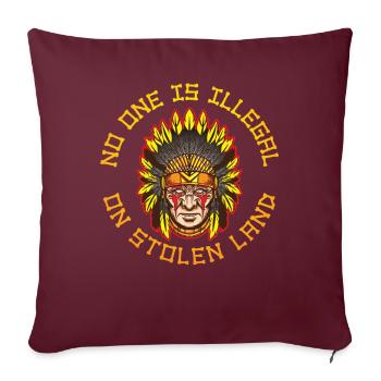 Don amérindien de terres volées - Housse de coussin décorative 45 x 45 cm - bordeaux - Devant