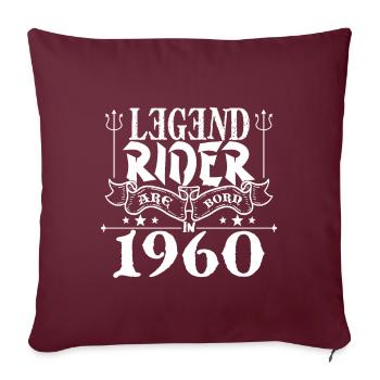 Legend rider Are born in 1960 - Housse de coussin décorative 45 x 45 cm - bordeaux - Devant