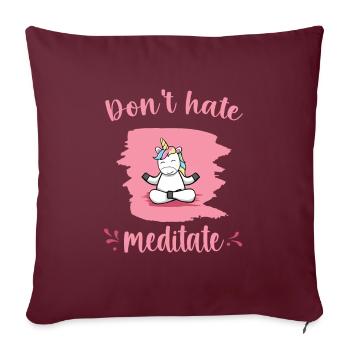 Einhorn Meditation Entspannung Yoga Geschenk - Sofakissenbezug 45 x 45 cm - Burgunderrot - Vorne