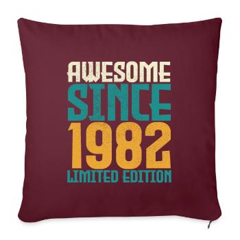 Awesome Since 1982 limited edition. - Housse de coussin décorative 45 x 45 cm - bordeaux - Devant
