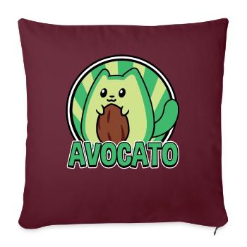 Avocato Mélange d’avocat et de chat pour les végétariens - Housse de coussin décorative 45 x 45 cm - bordeaux - Devant
