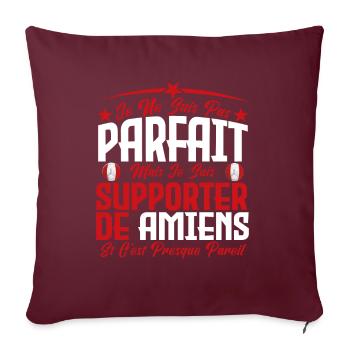 je ne suis pas parfait, supporteur de Amiens. - Housse de coussin décorative 45 x 45 cm - bordeaux - Devant