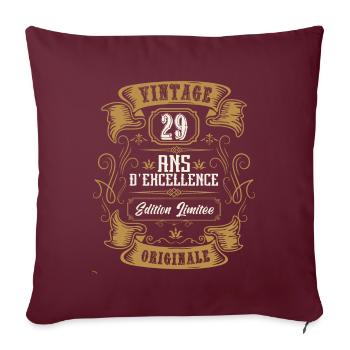 Vintage 29 ans, Idée cadeau d'anniversaire 29 ans. - Housse de coussin décorative 45 x 45 cm - bordeaux - Devant