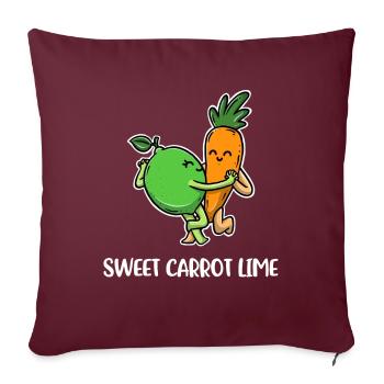 Sweet Carrot Lime Karotte Geschenk - Sofakissenbezug 45 x 45 cm - Burgunderrot - Vorne