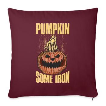 Citrouille Un cadeau de citrouille d’Halloween en fer - Housse de coussin décorative 45 x 45 cm - bordeaux - Devant