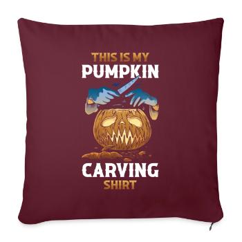 Ceci est mon cadeau de citrouille sculptant la citrouille - Housse de coussin décorative 45 x 45 cm - bordeaux - Devant