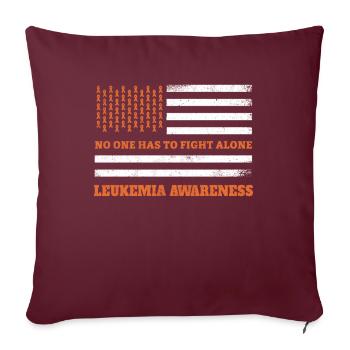 Septembre Sensibilisation au cancer de la leucémie du ruban orange - Housse de coussin décorative 45 x 45 cm - bordeaux - Devant