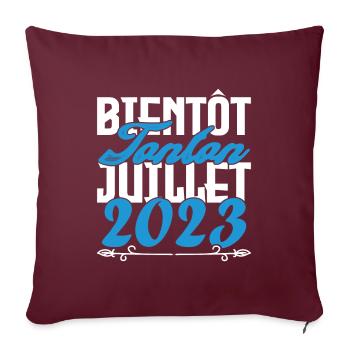 Annonce grossesse. bientôt Tonton Juillet 2023. - Housse de coussin décorative 45 x 45 cm - bordeaux - Devant