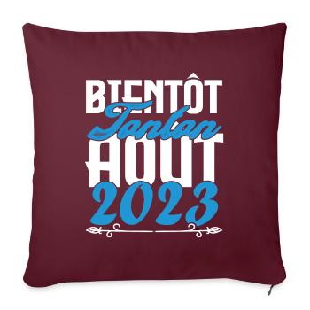 Cadeau Annonce grossesse bientôt Tonton Aout 2023. - Housse de coussin décorative 45 x 45 cm - bordeaux - Devant
