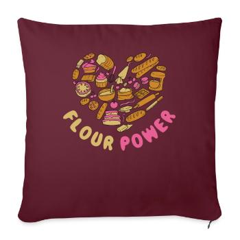 Cadeau de cuisson de la farine Power - Housse de coussin décorative 45 x 45 cm - bordeaux - Devant
