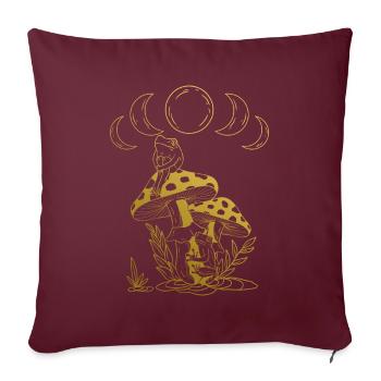 Aesthetic Goblincore and Dark Cottagecore Mushroom - Sofa pillowcase 17,3'' x 17,3'' (45 x 45 cm) - burgundy - Front