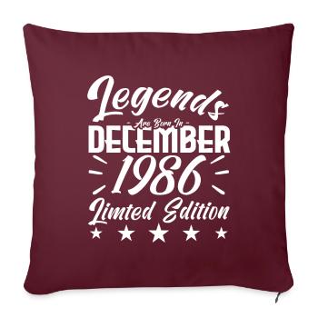 anniversary gift,Legends are born in DECEMBER 1986 - Housse de coussin décorative 45 x 45 cm - bordeaux - Devant