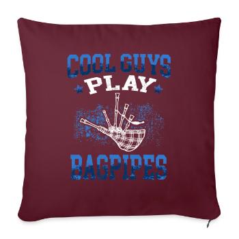 Les garçons jouent de la cornemuse Cornemuse écossaise - Housse de coussin décorative 45 x 45 cm - bordeaux - Devant