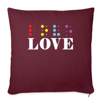 Love Braille Alphabet Braille Language Letters - Sofakissenbezug 45 x 45 cm - Burgunderrot - Vorne