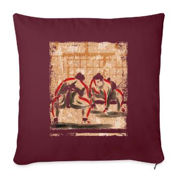 Sumo Ringer Japanische Kunst Vintage Retro - Sofakissenbezug 45 x 45 cm - Burgunderrot - Vorne