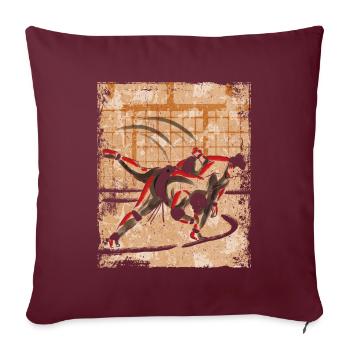 Sumo Ringer Japanische Kunst Vintage Retro - Sofakissenbezug 45 x 45 cm - Burgunderrot - Vorne