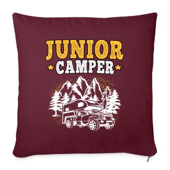 Camping Descendance Camping Caravane Vacances - Housse de coussin décorative 45 x 45 cm - bordeaux - Devant