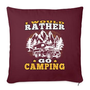 Le camping préfère les vacances en caravane - Housse de coussin décorative 45 x 45 cm - bordeaux - Devant