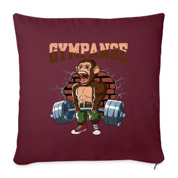 Fitnesstraining Pumpen Gympanse Kreuzheben Fitness - Sofakissenbezug 45 x 45 cm - Burgunderrot - Vorne