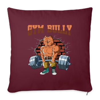 Pompes d’entraînement physique Bulldog Deadlift Fitnes - Housse de coussin décorative 45 x 45 cm - bordeaux - Devant