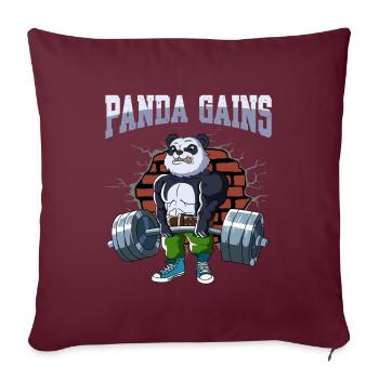 Fitnesstraining Pumpen Panda Kreuzheben Fitness - Sofakissenbezug 45 x 45 cm - Burgunderrot - Vorne