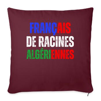 Français De Racines Algériennes Franco Algérien - Housse de coussin décorative 45 x 45 cm - bordeaux - Devant