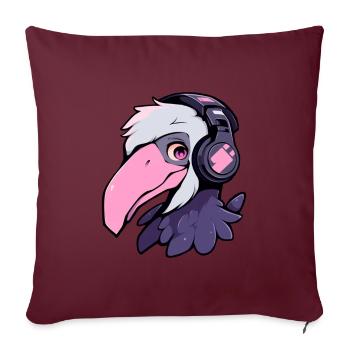Jeux à bec-en-sabot - Housse de coussin décorative 45 x 45 cm - bordeaux - Devant