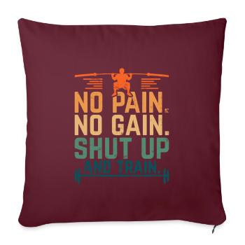 Pas de douleur - pas de gain! - Haltérophilie rétro - Housse de coussin décorative 45 x 45 cm - bordeaux - Devant