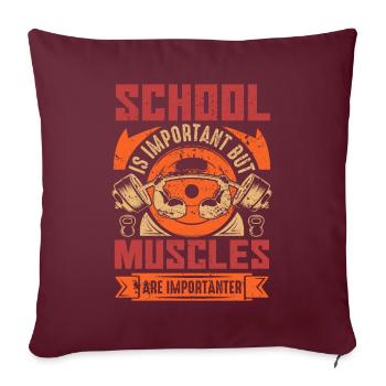 Bodybuilder Training Gym Musculation Fitness Dumbbell - Housse de coussin décorative 45 x 45 cm - bordeaux - Devant
