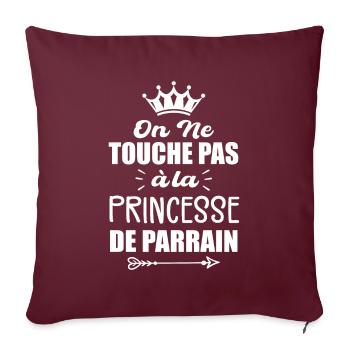 On Ne Touche Pas à la Princesse de Parrain - Housse de coussin décorative 45 x 45 cm - bordeaux - Devant