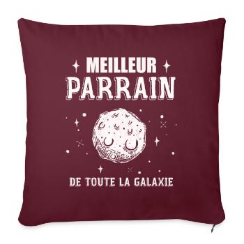 Meilleur Parrain De La Galaxie - Cadeau Parrain - Housse de coussin décorative 45 x 45 cm - bordeaux - Devant