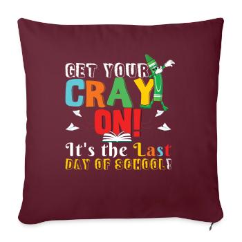 Couleur Bonne journée d’été de classe rejetée - Housse de coussin décorative 45 x 45 cm - bordeaux - Devant