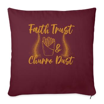 Foi, confiance et churro-poussière-churros - Housse de coussin décorative 45 x 45 cm - bordeaux - Devant