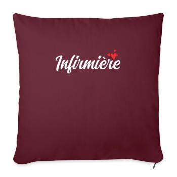 Infirmière Médecin - Housse de coussin décorative 45 x 45 cm - bordeaux - Devant
