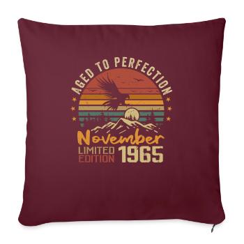 Les Légendes Sont Nées En Novembre 1965 - 1965 - Housse de coussin décorative 45 x 45 cm - bordeaux - Devant