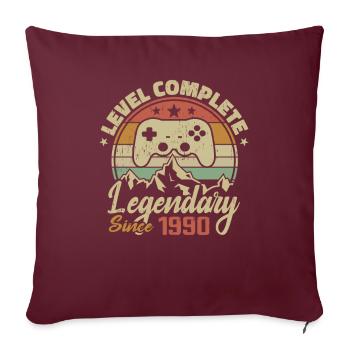 Cadeau D'anniversaire 1990 Niveau Complete - 1990 - Housse de coussin décorative 45 x 45 cm - bordeaux - Devant