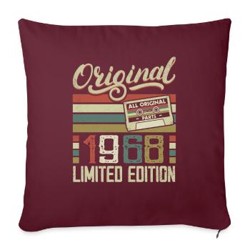 Vintage 1968 Cadeau D'anniversaire Rétro 1968 - Housse de coussin décorative 45 x 45 cm - bordeaux - Devant