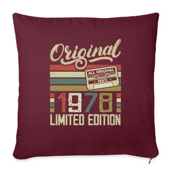 Jahrgang 1978 Retro 1978 Geburtstagsgeschenk - Sofakissenbezug 45 x 45 cm - Burgunderrot - Vorne