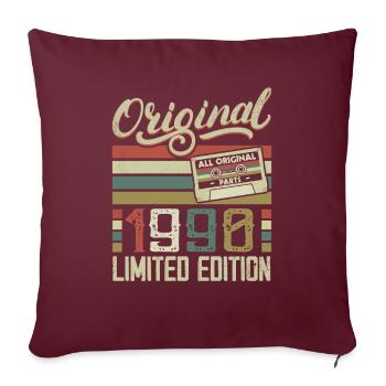 Vintage 1990 Cadeau D'anniversaire Rétro 1990 - Housse de coussin décorative 45 x 45 cm - bordeaux - Devant