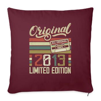 Vintage 2013 Cadeau D'anniversaire Rétro 2013 - Housse de coussin décorative 45 x 45 cm - bordeaux - Devant
