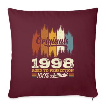 1998 Vintage Cadeau D'anniversaire 1998 Original - Housse de coussin décorative 45 x 45 cm - bordeaux - Devant