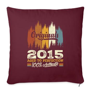 2015 Vintage Cadeau D'anniversaire 2015 Original - Housse de coussin décorative 45 x 45 cm - bordeaux - Devant