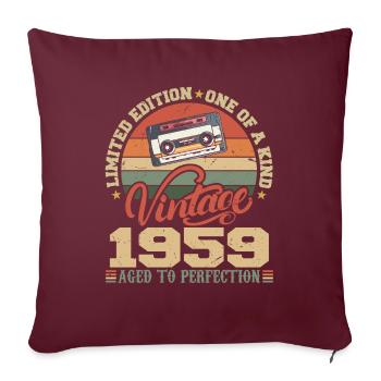 Vintage 1959 Cadeau D'anniversaire Retro 1959 - Housse de coussin décorative 45 x 45 cm - bordeaux - Devant