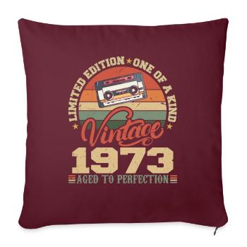 Jahrgang 1973 Retro Geburtstagsgeschenk 1973 - Sofakissenbezug 45 x 45 cm - Burgunderrot - Vorne