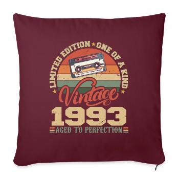 Jahrgang 1993 Retro Geburtstagsgeschenk 1993 - Sofakissenbezug 45 x 45 cm - Burgunderrot - Vorne