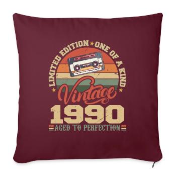 Vintage 1990 Cadeau D'anniversaire Retro 1990 - Housse de coussin décorative 45 x 45 cm - bordeaux - Devant